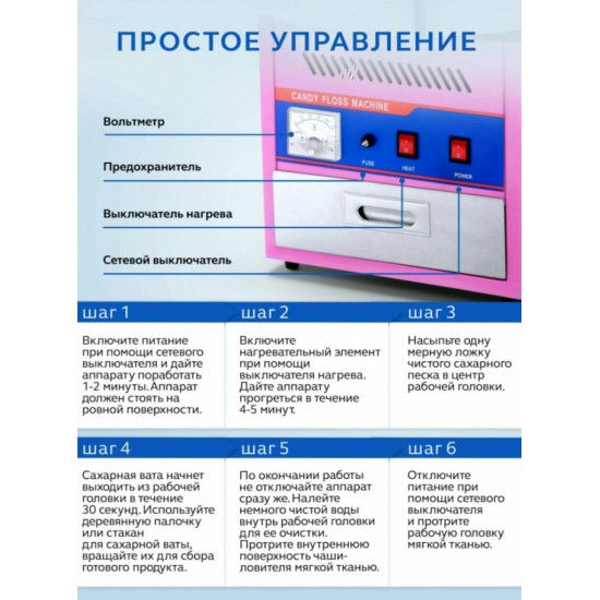 Аппарат для сахарной ваты GASTRORAG HEC-01
